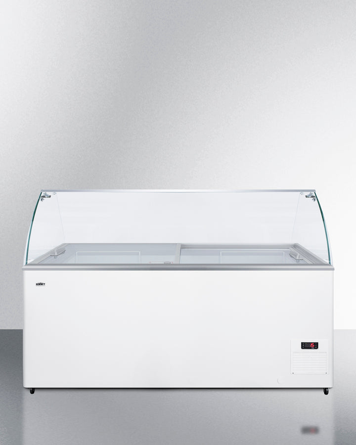 Summit NOVA53GDC 61″ Wide 17.8 cu. ft. Commercial Ice-Cream Dipping Cabinet – White Cabinet with Glass Sneezeguard