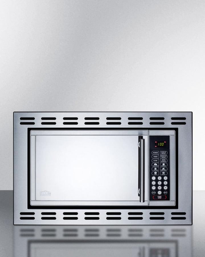 Summit OTR24 24″ Wide Built-In Microwave – 0.9 cu. ft Capacity, Stainless Steel Frame & Mirror-Finish Door