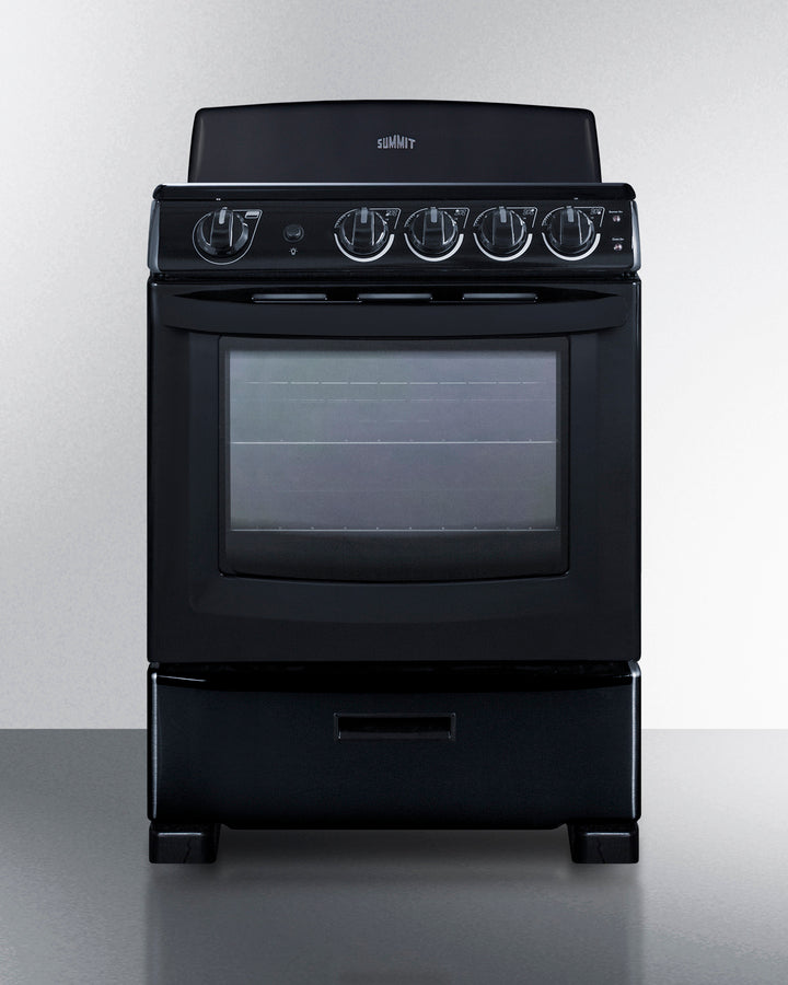 Summit RE2413B 24″ Wide Electric Coil Range – 4 Burners, 2.9 cu ft Oven, Black Finish
