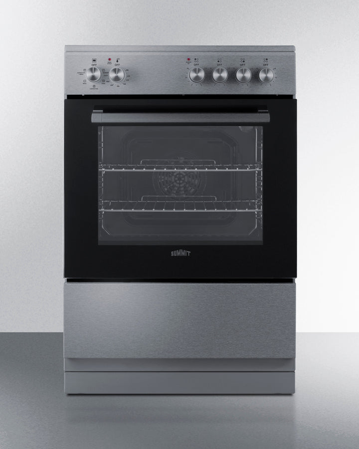 Summit REXT24SS 24″ Wide Electric Smooth-Top Range – 2.44 cu. ft Oven, Stainless Steel Door