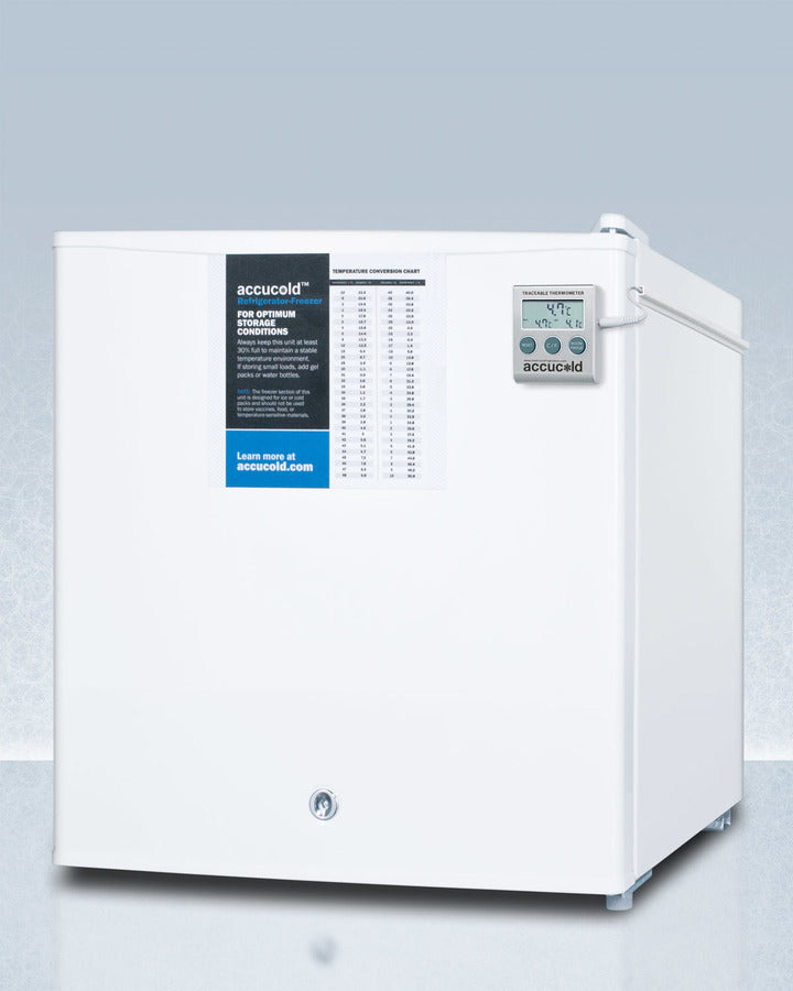 Accucold S19LWHPLUS2 18″ Compact Refrigerator-Freezer – White Cabinet, NIST Thermometer