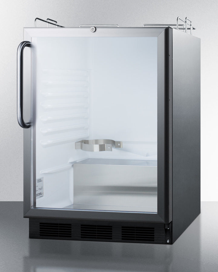 Summit SBC56GBINKCSSADA 24″ Wide Built-In ADA-Height Beer Dispenser – 5.5 cu ft Capacity, Stainless-Steel Cabinet & Glass Door