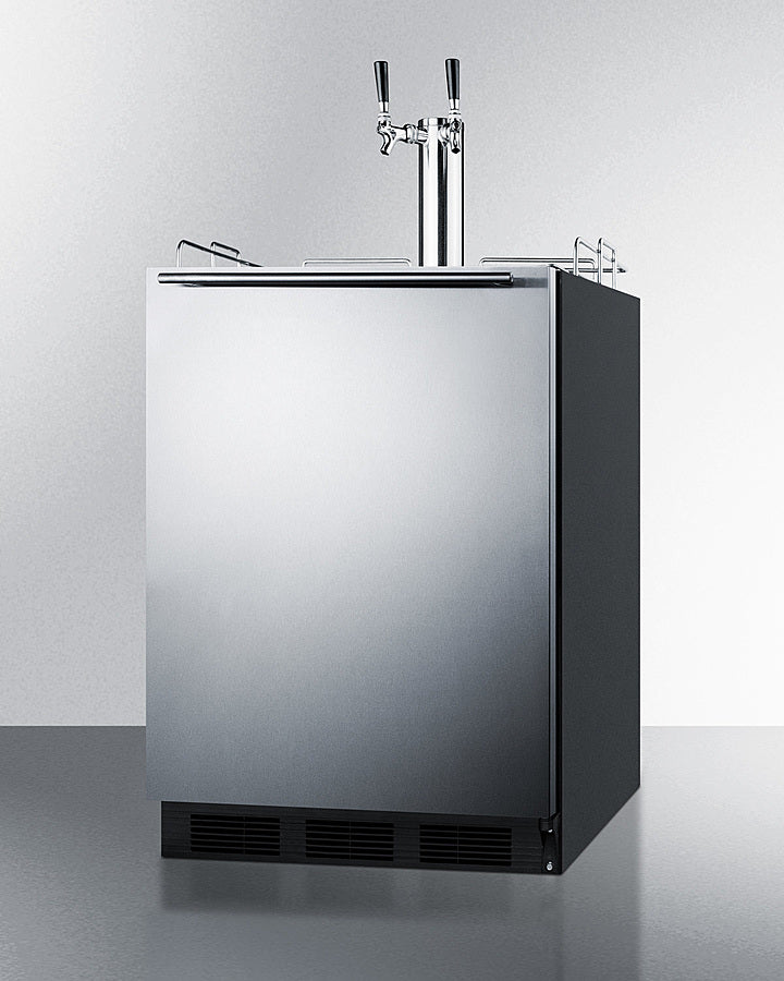Summit SBC58BLBIADA 24″ Wide Built-In Dual-Tap Kegerator – ADA-Compliant, Stainless Steel Door & Black Cabinet