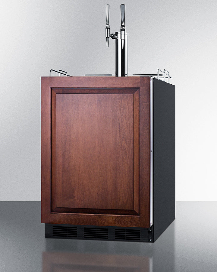 Summit SBC58BLBIADAIFNCFTWIN 24″ Wide Built-In Nitro Coffee Kegerator – ADA-Compliant, Panel-Ready Door, Black Cabinet