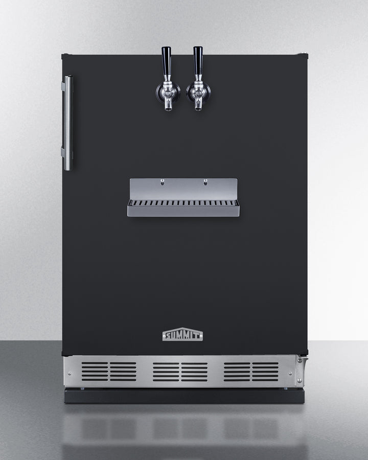 Summit SBC58BFRTPCF 24″ Wide Front-Tap Built-In Cold Brew Coffee Kegerator – Black Cabinet, Dual Tap