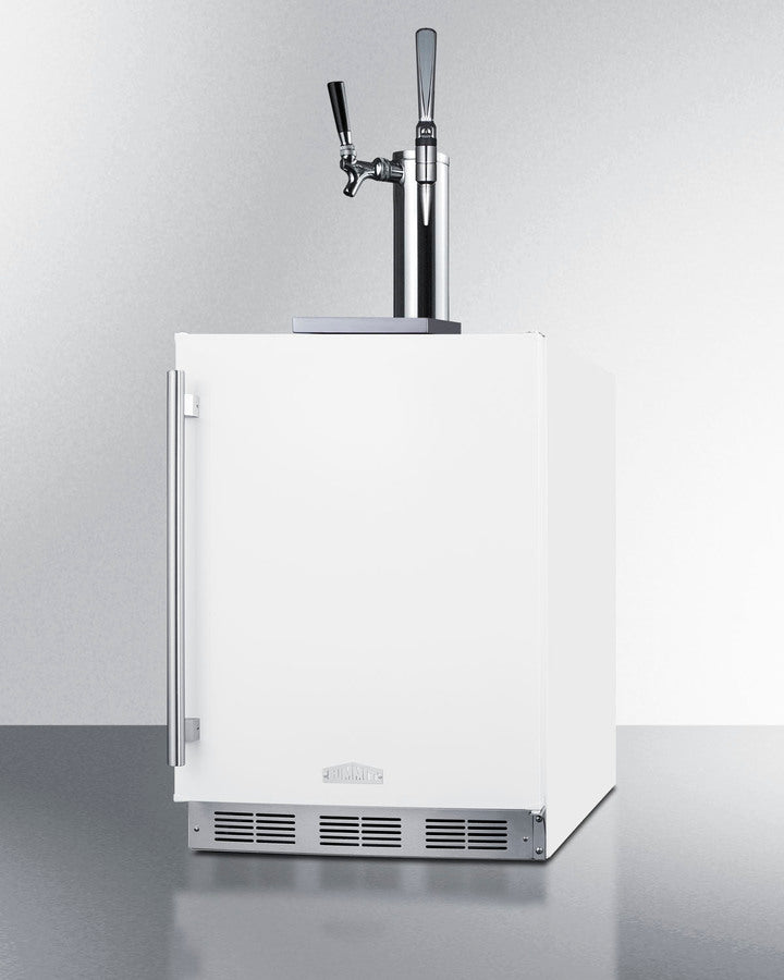 Summit SBC58WHBIADACMTWIN 24″ Wide Built-In Dual-Tap Wine & Beer Dispenser – ADA-Compliant, White Cabinet with Stainless-Steel Door