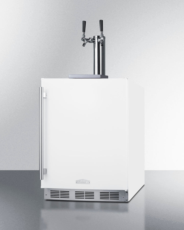 Summit SBC58WHBIADAWKDTWIN 24″ Wide Built-In Wine & Draft Dispenser – ADA-Compliant, White Cabinet with Stainless-Steel Handle