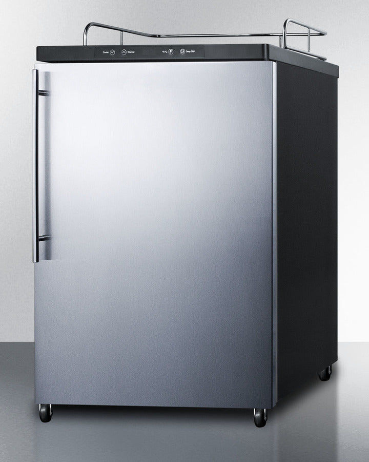 Summit SBC635MNKSSHV 24″ Wide Freestanding Stainless-Steel Beer/Keg Dispenser – 5.6 cu ft Capacity, Half-Barrel Ready