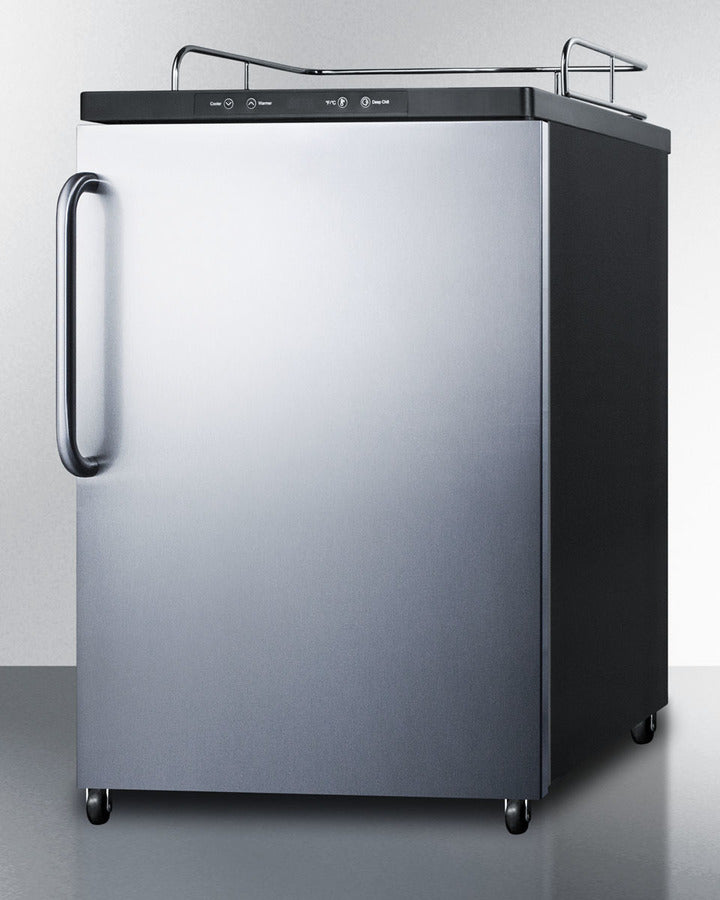 Summit Appliance SBC635MNKSSTB 24″-Wide Freestanding Full-Size Kegerator – 5.6 cu ft Capacity, Stainless Steel Door, Towel-Bar Handle