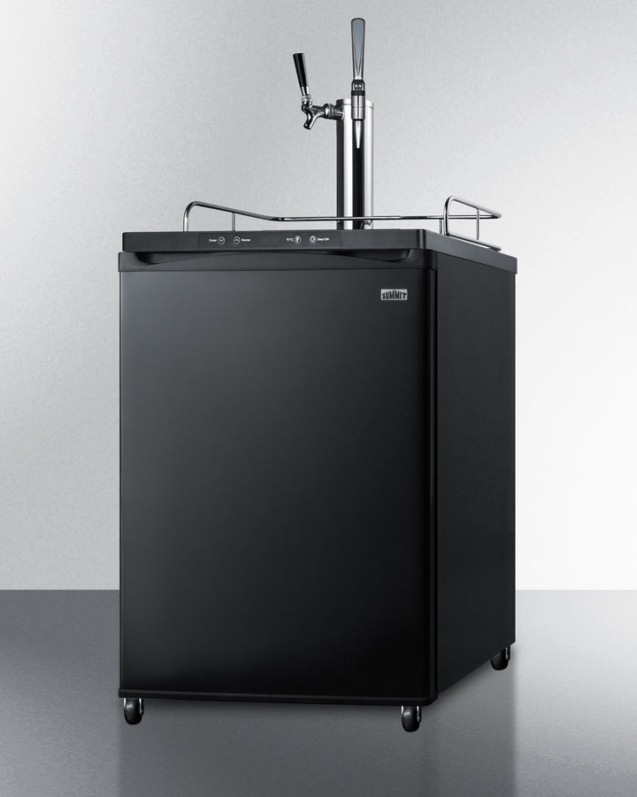 Summit SBC635MCMTWIN 24″ Wide 5.6 cu.ft. Coffee Kegerator – Dual Tap (Flat & Nitro), Black Cabinet