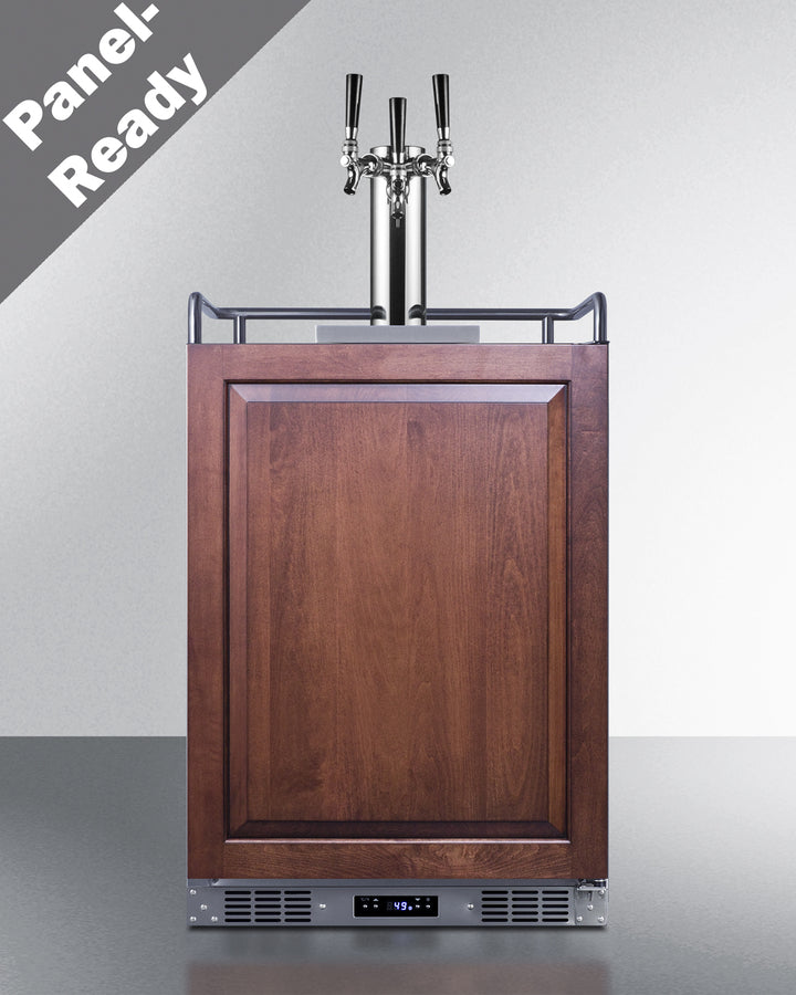 Summit SBC682PNRTRIPLE 24″ Wide Built-In/Outdoor Triple Tap Kegerator – Panel-Ready, 5.6 cu ft