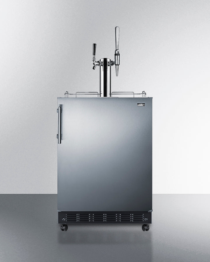 Summit SBC7BRSCM2 24″ Wide Cold-Brew/Nitro Coffee Kegerator – 5.3 cu.ft., Dual Tap System, Stainless Steel Door, Black Cabinet