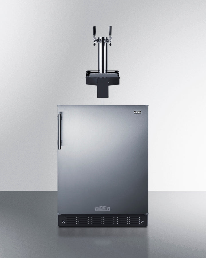 Summit SBC7BRSFLTWCFADA 24″ Wide Built-In Floating-Tap Cold Brew Kegerator – Stainless Steel Door, Black Cabinet