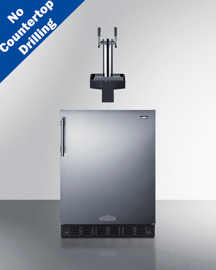 Summit SBC7BRSFLTWCFADA 24″ Wide Built-In Floating-Tap Cold Brew Kegerator – Stainless Steel Door, Black Cabinet