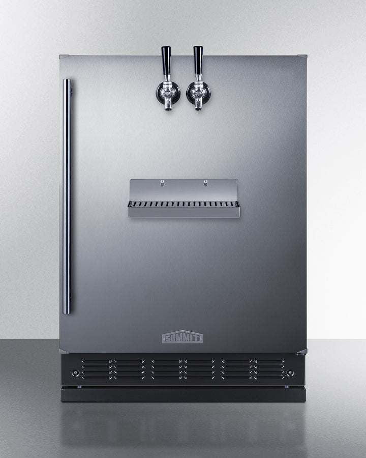 Summit SBC7BRSFRTP 24″ Wide Front-Tap Built-In Beer Dispenser – 5.3 cu. ft., Dual 1/6 Keg Capacity, Stainless Steel Door