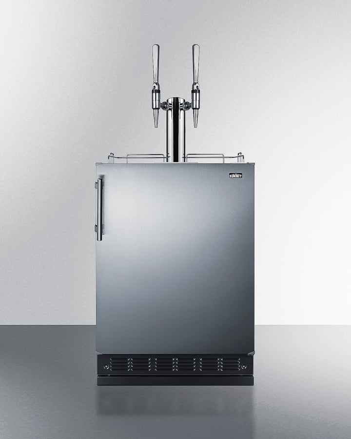 Summit SBC7BRSNCF2 24″ Wide Dual-Tap Nitro Coffee Kegerator – Stainless Steel Door, Black Cabinet