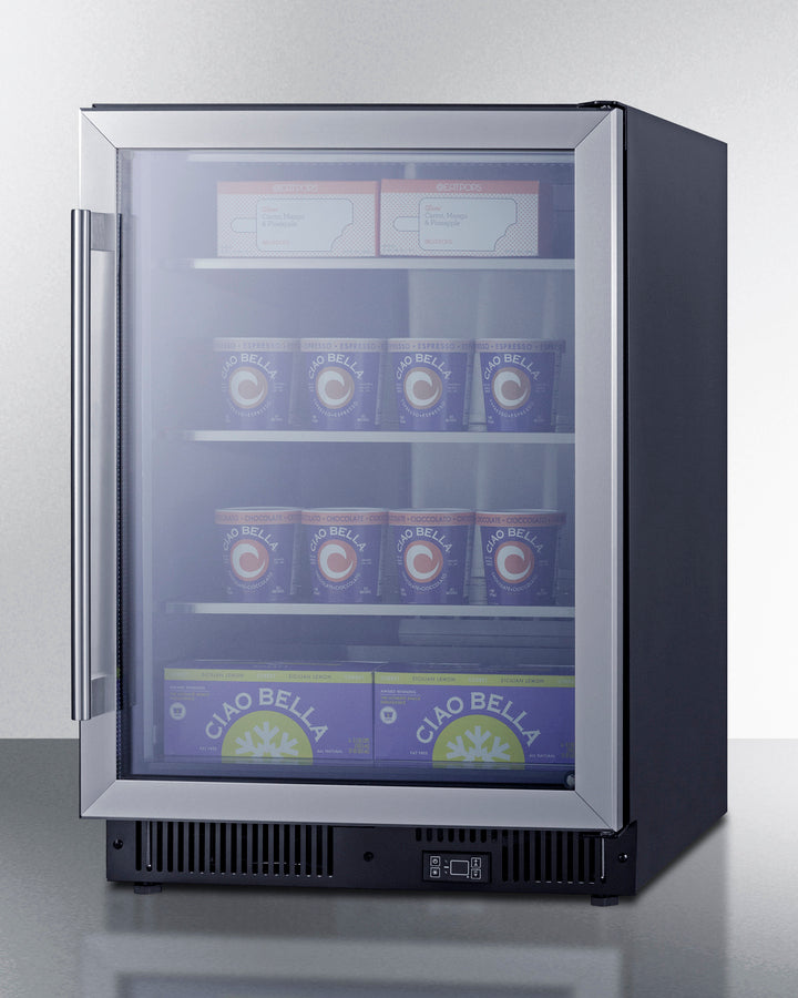 Summit SCF475 24″ Wide Built-In Frost-Free Glass-Door Freezer – 5.14 cu ft