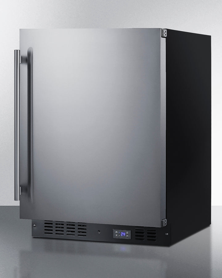 Summit SCFF53BSSIM 24″ Wide Built-In Frost-Free All-Freezer With Icemaker – Stainless Steel Door / Black Cabinet