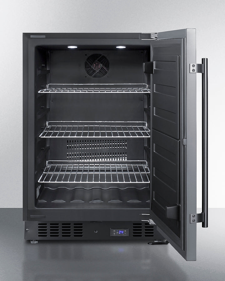 Summit SCFF53BCSS 24″ Wide Frost-Free All-Freezer – Stainless Steel Door, Black Cabinet