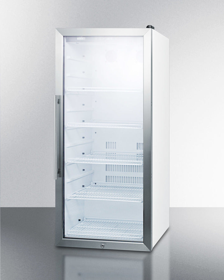 Summit SCR1006 21.25″ Wide 9 cu. ft. Glass-Door Beverage Center – White Cabinet