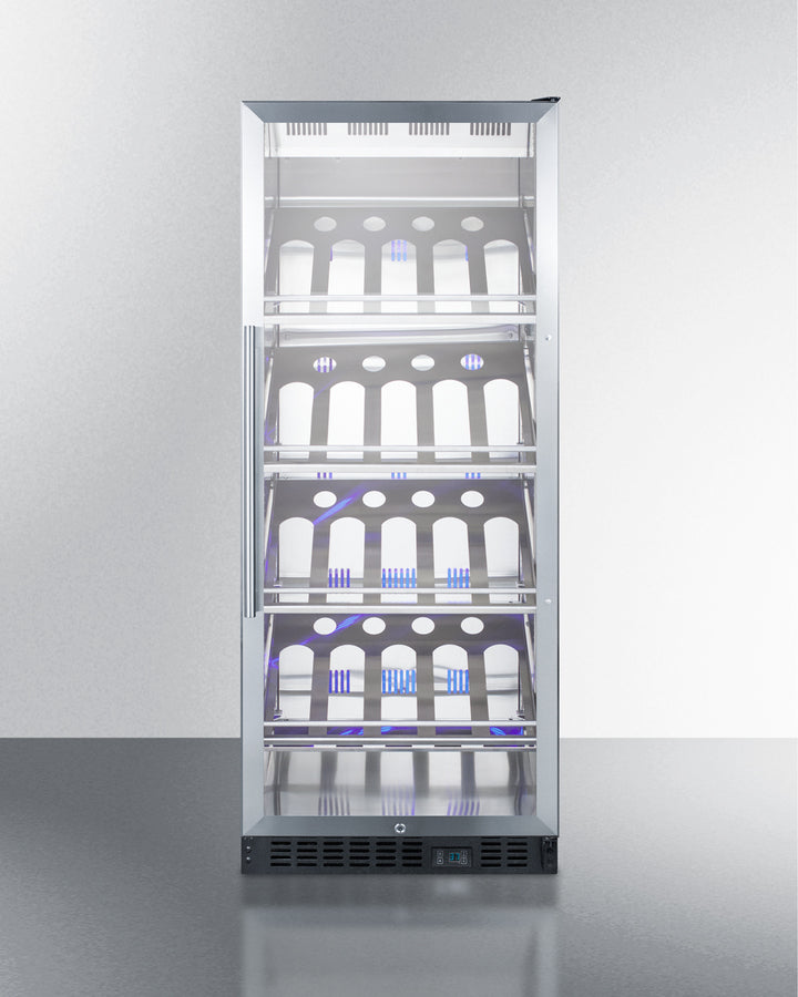 Summit SCR1156CHCSS 24″ Wide Single-Zone Commercial Wine Cellar – 11 cu ft / 25 Bottle Capacity, Stainless Steel Cabinet & Glass Door