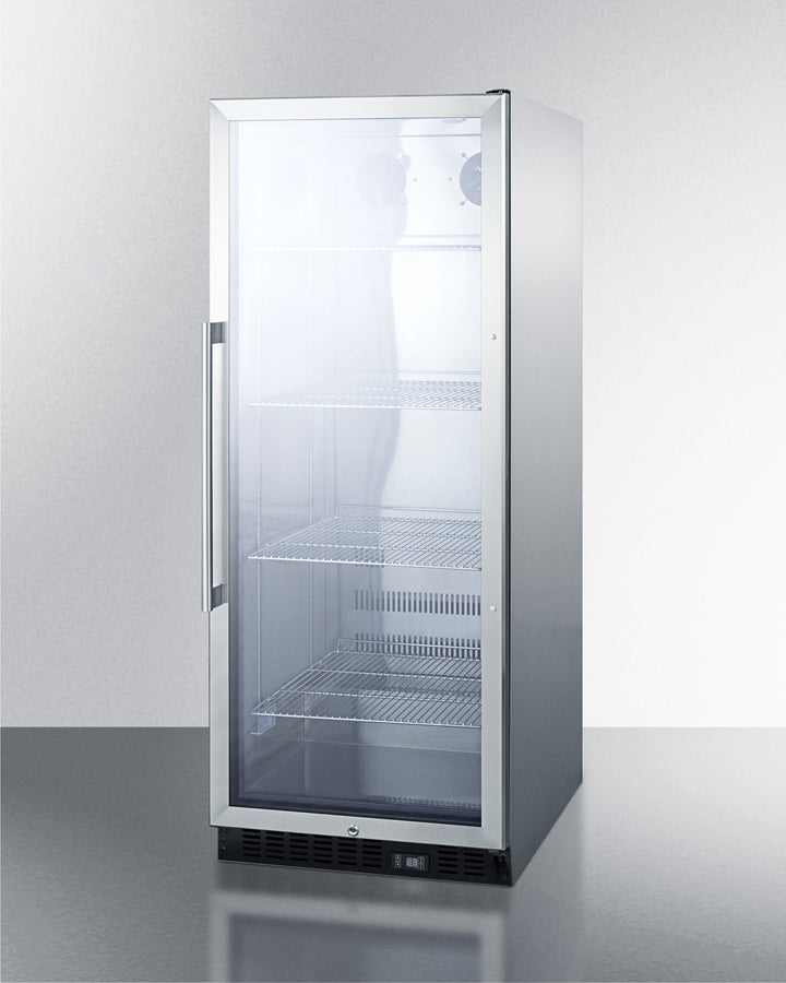 Summit SCR1156CSS 23.63″ Wide 11 cu. ft. Glass-Door Beverage Center – Stainless Steel Trim