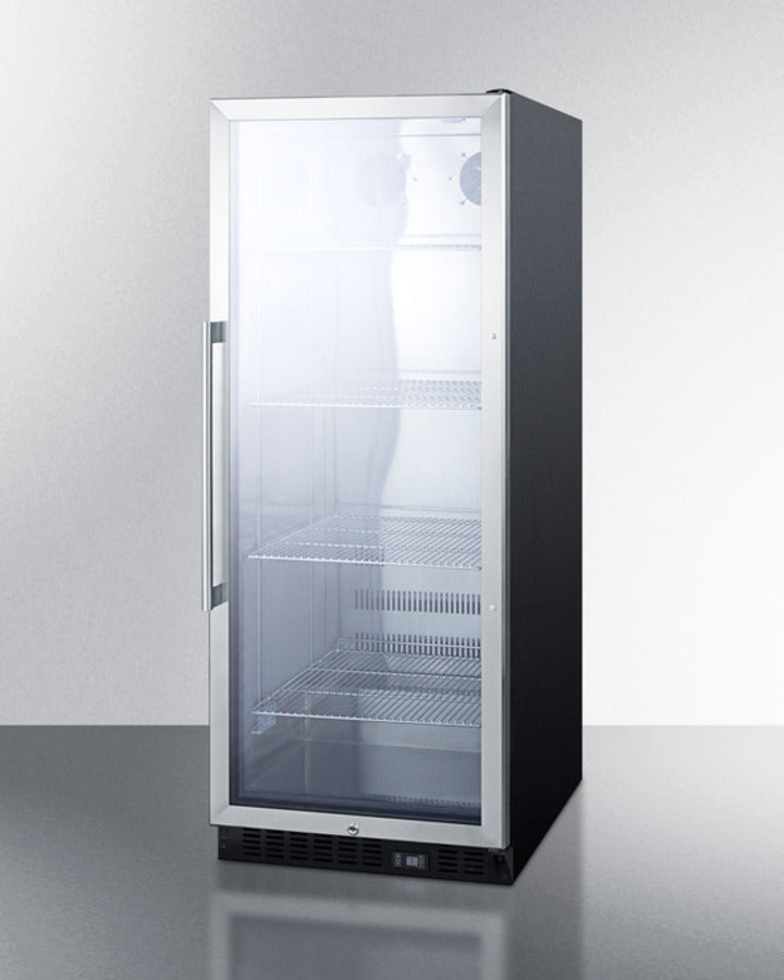 Summit SCR1156 23.63″ Wide 11 cu. ft. Glass-Door Beverage Center – Black Cabinet