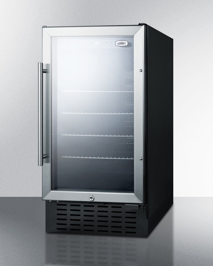 Summit SCR1841B 18″ Wide Built-In Beverage Center — Glass Door, 2.7 cu. ft.