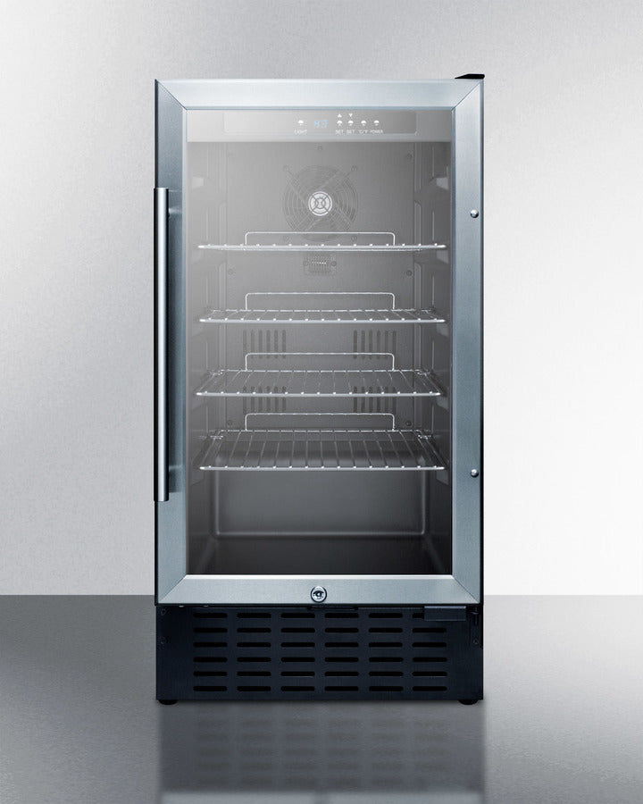 Summit SCR1841B 18″ Wide Built-In Beverage Center — Glass Door, 2.7 cu. ft.