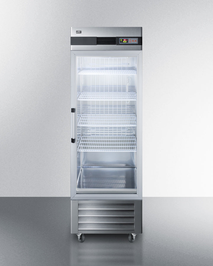 Summit SCR23SSG 23 cu. ft. Reach-In Commercial Refrigerator – Stainless Steel Exterior & Glass Door