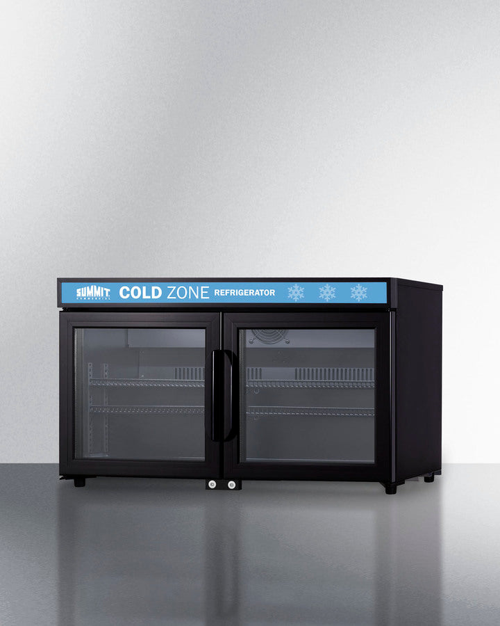 Summit SCR3502DLL 36″ Wide Shallow-Depth Back Bar Beverage Center – French Glass Doors, LED Panel