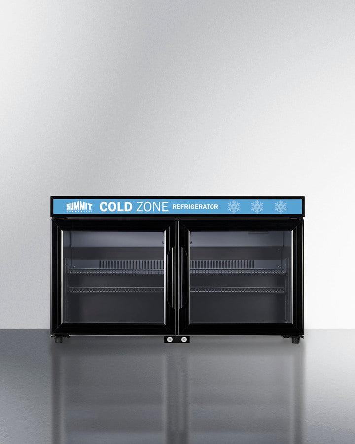 Summit SCR3502DLL 36″ Wide Shallow-Depth Back Bar Beverage Center – French Glass Doors, LED Panel