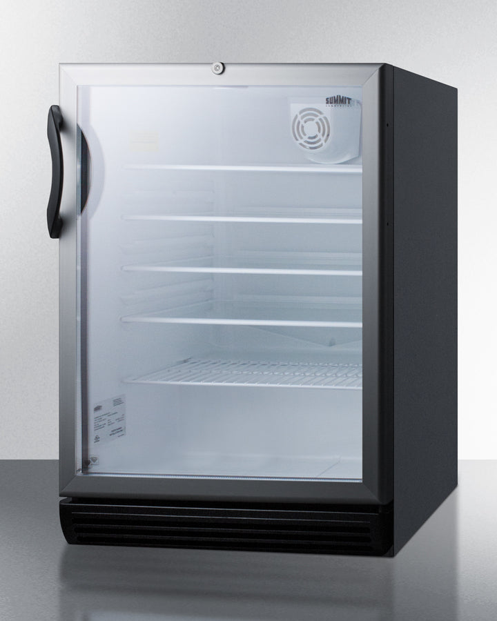 Summit SCR600BGLBIADA 24″ Wide ADA-Height Built-In Beverage Center – Glass Door, Black Cabinet