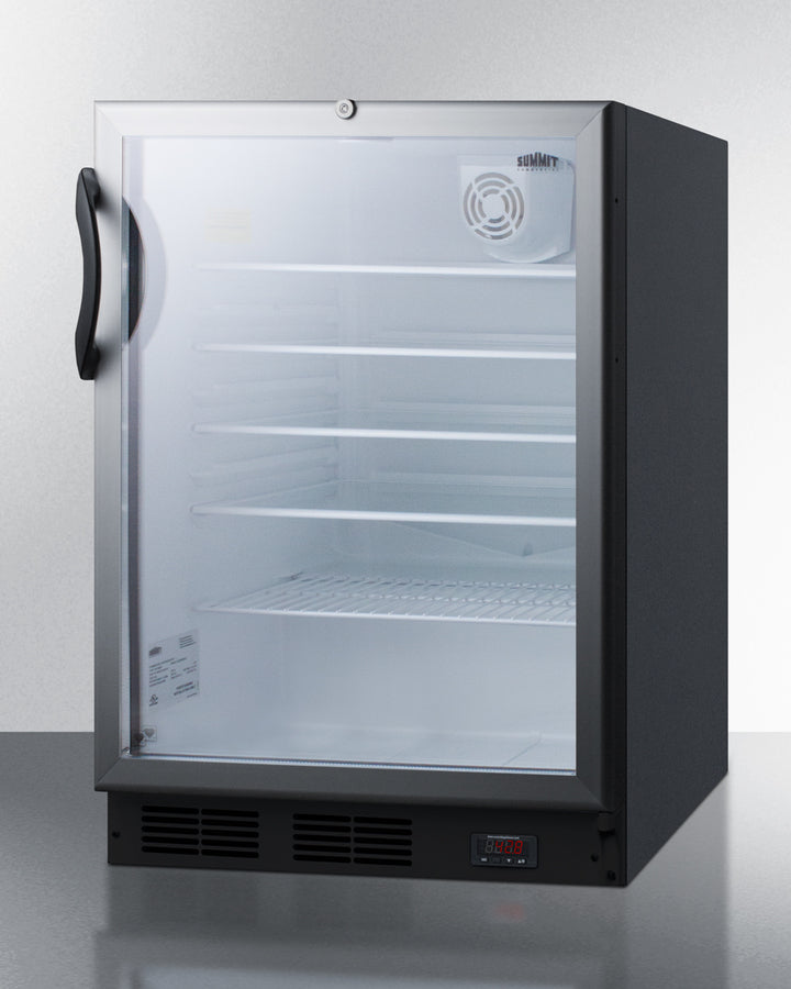 Summit SCR600BGLBIDTPUBADA 24″ Wide 5.5 cu. ft. Built-In Craft Beer Pub Cellar – Black Cabinet & Glass Door