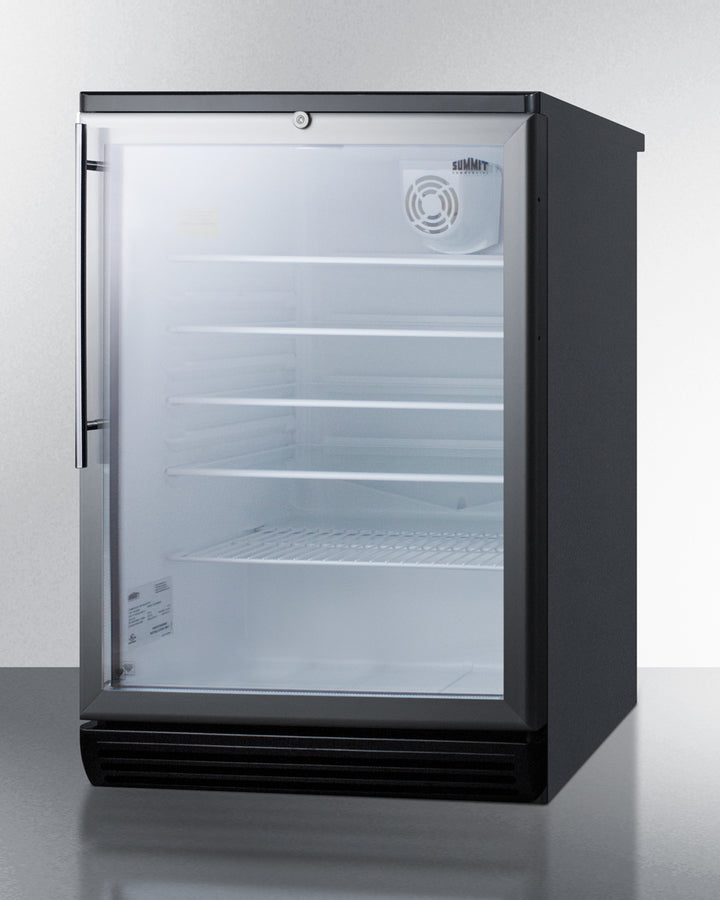 Summit SCR600BGLHV 24″ Wide Commercial Beverage Center – Black Cabinet / Glass Door