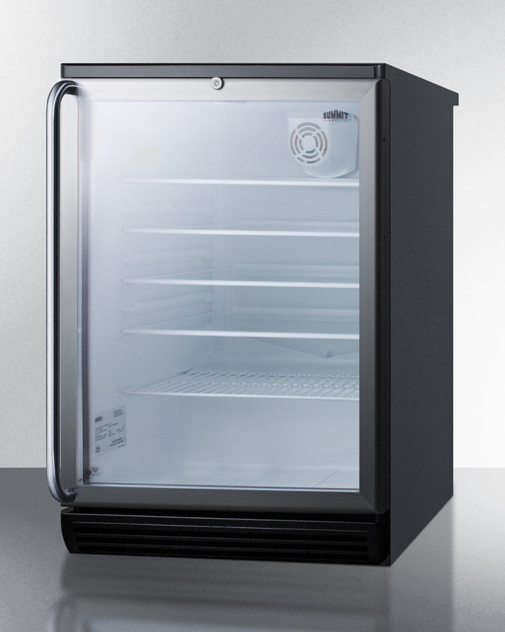 Summit SCR600BGLSH 24″ Wide Commercial Beverage Center – Black Cabinet / Glass Door