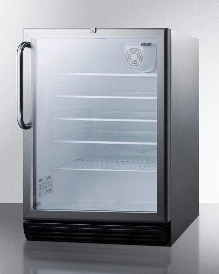 Summit SCR600BGLCSSADA 24″ Wide ADA-Height Built-In Beverage Center — Stainless Steel, Glass Door