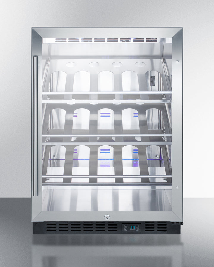 Summit SCR610BLCHCSS 24″ Wide Built-In Commercial Wine Cellar – Stainless Steel Cabinet & Glass Door, 5.0 cu ft Capacity