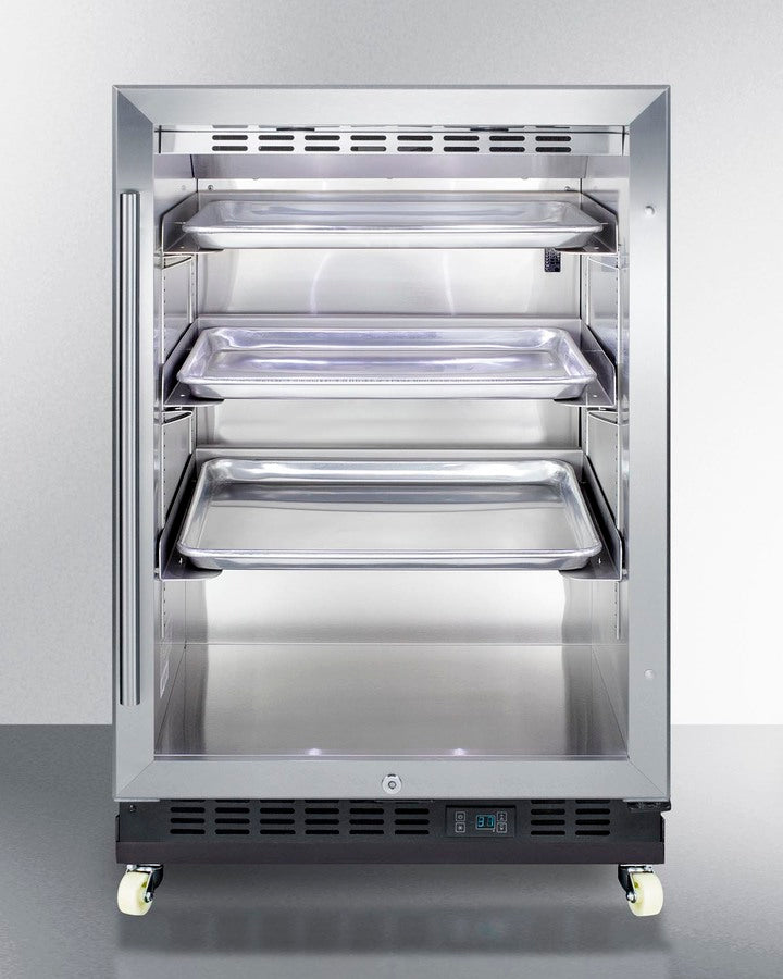 Summit SCR610BLRI 24″ Wide Built-In Beverage Center — Glass Door, Stainless Interior, Black Cabinet