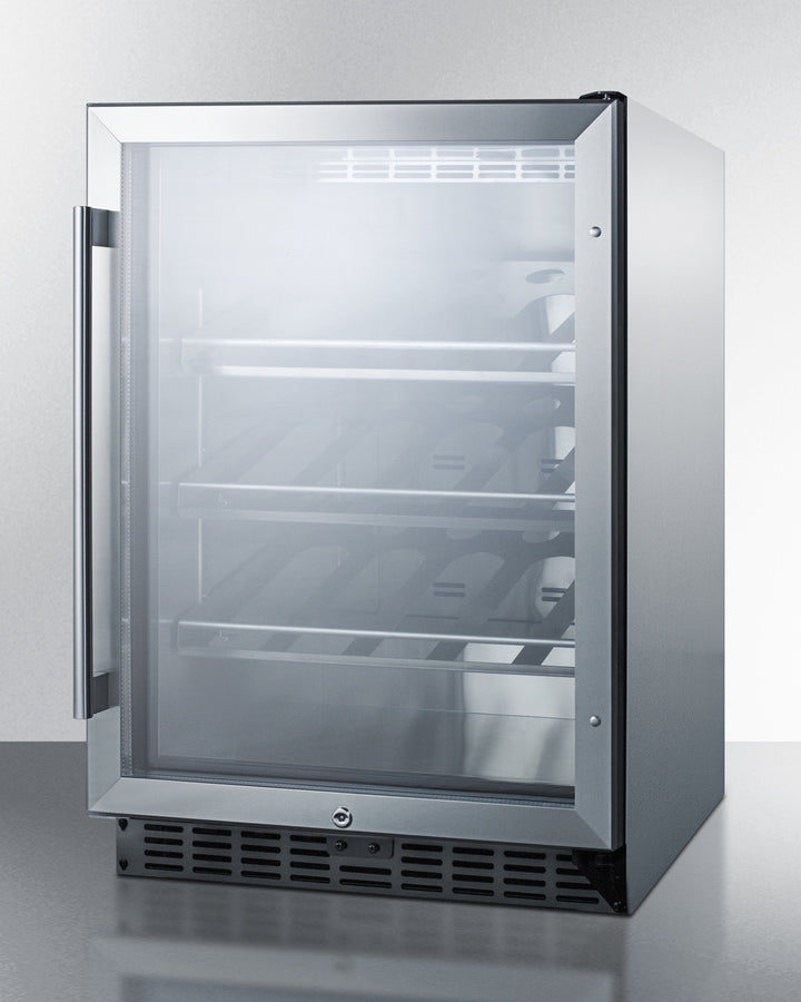Summit SCR611GLOSCH 24″ Wide 5.0 cu. ft. Outdoor Commercial Beverage Center – Stainless Steel Cabinet & Glass Door