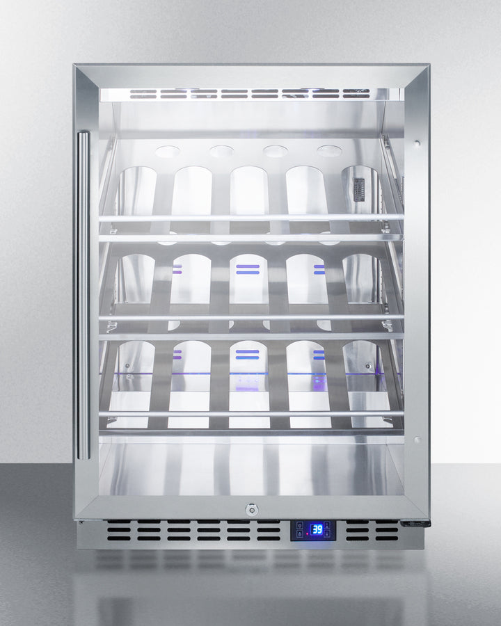 Summit SCR611GLOSCH 24″ Wide 5.0 cu. ft. Outdoor Commercial Beverage Center – Stainless Steel Cabinet & Glass Door