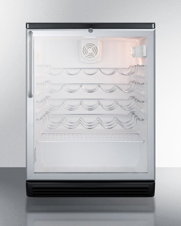 Summit SWC6GBLTB 24″-Wide Wine Cellar – 5.5 cu ft, 36-Bottle Capacity, Black Cabinet & Glass Door
