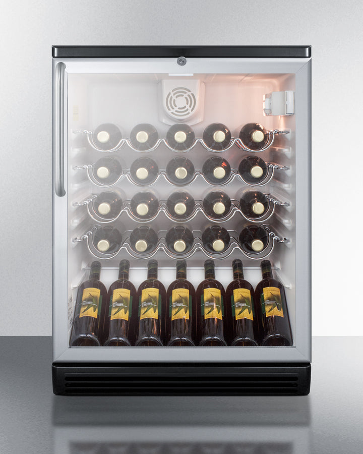 Summit SWC6GBLTB 24″-Wide Wine Cellar – 5.5 cu ft, 36-Bottle Capacity, Black Cabinet & Glass Door