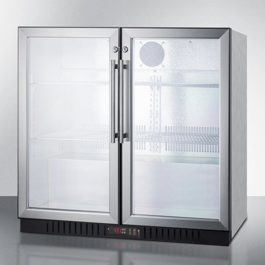 Summit SCR7012DBCSS 36″ Wide Back-Bar Beverage Center – Stainless Steel / Glass Doors