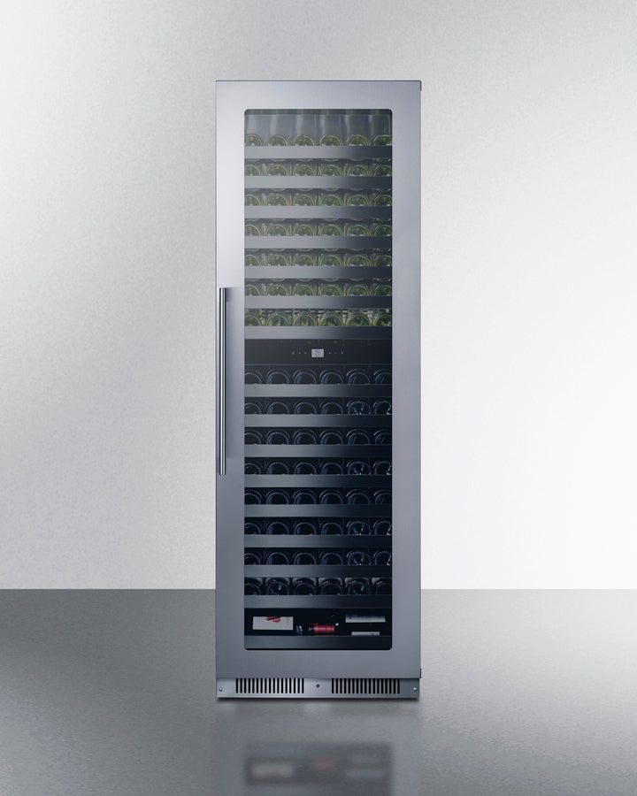 Summit SDHWC98 24″ Wide Dual-Zone Built-In Wine Cellar – 98-Bottle Capacity, 18″ Depth, Glass Door