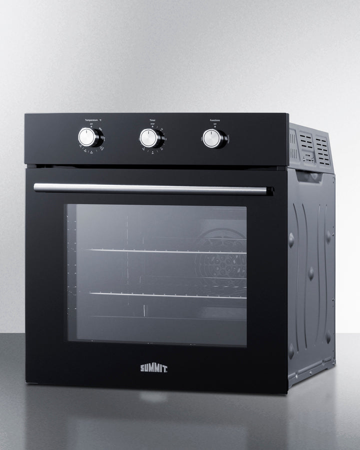 Summit SGW242BKLP 24″ Wide LP Gas Wall Oven – Jet Black Front