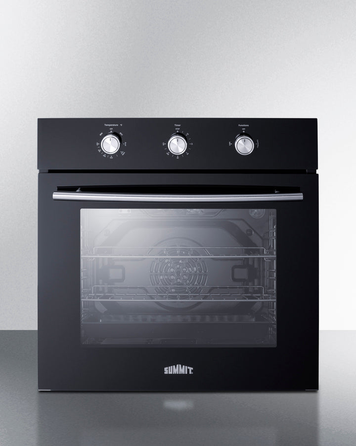 Summit SGW242BKLP 24″ Wide LP Gas Wall Oven – Jet Black Front