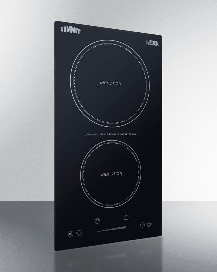 Summit SINC2B115 12″ Wide 115 V 2-Zone Induction Cooktop – Jet Black Glass Surface