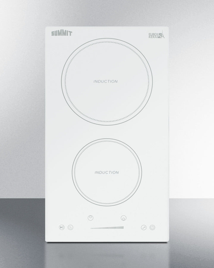 Summit SINC2B231W 12″ Wide 208-240 V 2-Zone Induction Cooktop – White Glass Surface