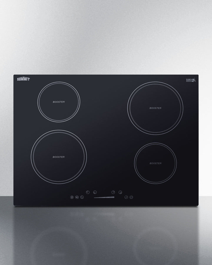 Summit SINC4B301B 30″ Wide 4-Zone Induction Cooktop – Jet Black Glass Surface